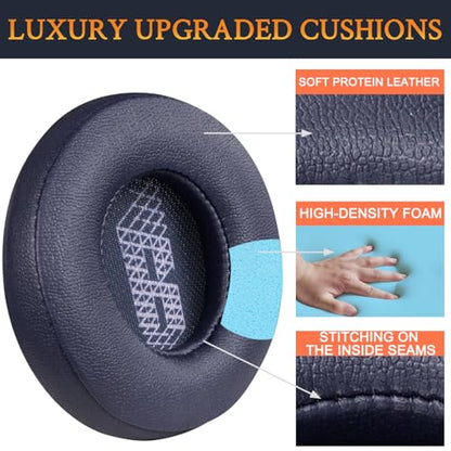 SOULWIT Replacement Ear Pads for JBL Live 400BT/Live 400 BT On-Ear Wireless Headphones, Earpads Cushions with Softer Protein Leather, Noise Isolation Foam - Blue - color: Blue