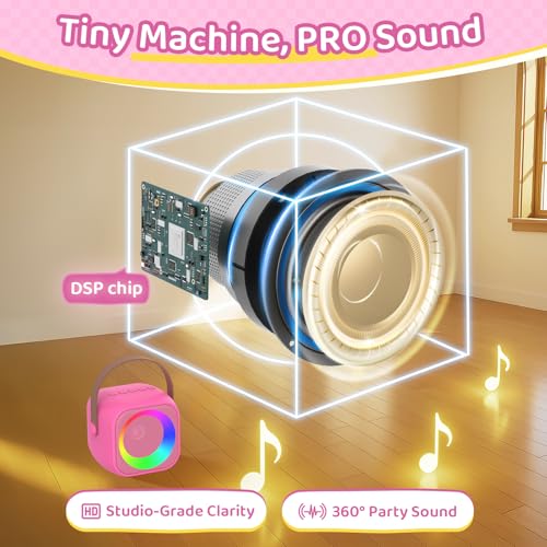 Karaoke Machine for Kids, Toys for 3-12 Years Old Girls Gifts, Kids Karaoke Microphone Machine Toy, Best Fun Christmas Birthday Gifts for 5 6 7 8 9 10 11 Years Teens Girl Boys Rose 2 Mic - color: Rose 2 Mics