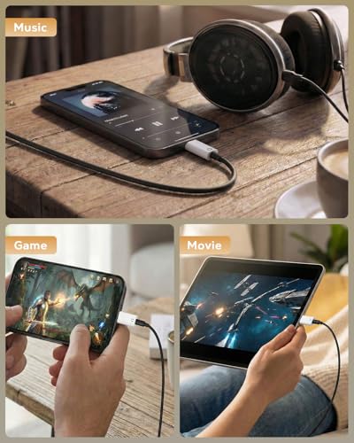 MoKo Lightning to 3.5mm Headphone Jack Adapter, for Music Playback Only | Cable-free Direct-plug Adapter, Lossless Hi-Fi Sound, Plug & Play, For iPhone 14/13/12/11/iPad