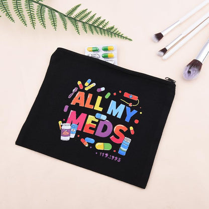 Zippered Pouch for Medical Supplies Daily Medicine Bag for Nurse Bag Essential Items Funny Medicine Pouch Pharmacist Pharmacy Toiletry Bags Canvas Practitioner Cosmetic Bags Patient Doctor Gift Ideas - color: Funny Medicine Pouch