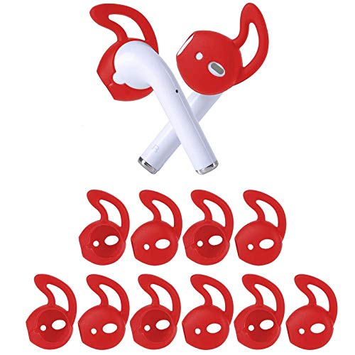 5 Pairs Silicone Ear Tips Compatible for AirPods 1&2 Red - color: Red