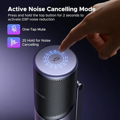 UGREEN Microphone for PC, USB Gaming Mic with RGB Lights, 24bit/96kHz