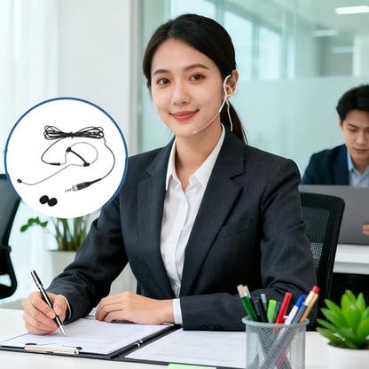 MECCANIXITY Ear Hook Headset Microphone, Single Over Ear Set Hanging Omnidirectional Wired Audio Condenser Microphone Headset with Mini XLR 4 Pin TA4F Plug 3.9ft Cable, Black - color: Black, style: Mini XLR 4 Pin TA4F Plug