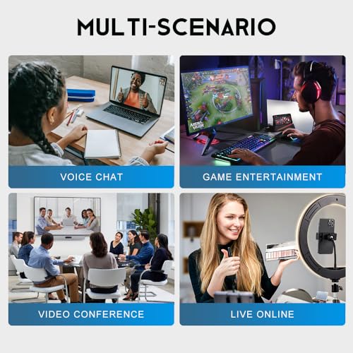 G-MARK MK6 RGB USB Condenser Microphone, Gaming Microphone for Podcasts, Streaming, Broadcasting, Condenser Mic with Cardioid, Omnidirectional, Compatible with PS4/5/PC