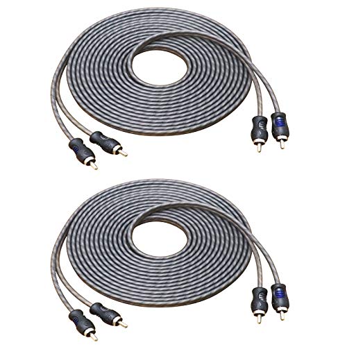 RECOIL RCI217-2 17ft 2-Channel RCA Audio Cable Twisted Pair Noise Reduction | 100% Oxygen Free Copper 2 Pack