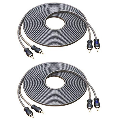 RECOIL RCI217-2 17ft 2-Channel RCA Audio Cable Twisted Pair Noise Reduction | 100% Oxygen Free Copper 2 Pack