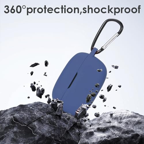 Silicone Case for JBL Vibe Beam 2025/Vibe Beam 2023/Vibe 200TWS True Wireless Headphones, Premium Shockproof Case Cover with Carabiner Compatible with JBL Vibe Beam/Vibe 200TWS. (Midnightblue) - color: Midnightblue