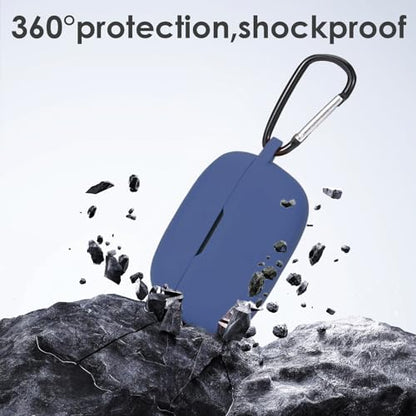 Silicone Case for JBL Vibe Beam 2025/Vibe Beam 2023/Vibe 200TWS True Wireless Headphones, Premium Shockproof Case Cover with Carabiner Compatible with JBL Vibe Beam/Vibe 200TWS. (Midnightblue) - color: Midnightblue
