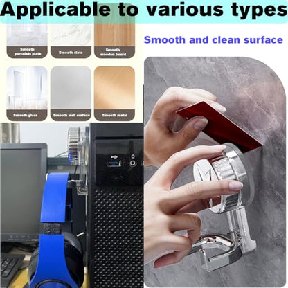 Innovative Design with a Strong Suction Type Headphone Hook on a Smooth Surface,PC Headset Paste Vacuum Suction Earphone, Music Headset,PC Game Headsets,Video GamesEarphone Hook