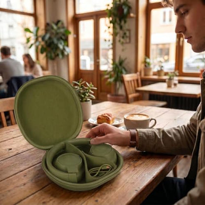 Comecase Headphone Case for JBL Tune 770NC，for JBL Live, 770NC, 660NC, 650B | Adjustable Divider, Cable Space and Carry Handle for Commuting, Gym and Travel, Students and Music Lovers - Military Green - color: Military Green