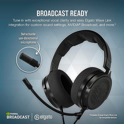 Corsair Virtuoso PRO Wired Open Back Gaming Headset - Detachable Uni-Directional Microphone - 50mm Graphene Drivers - 20Hz-40 kHz Frequency Response - Carbon - color: Carbon
