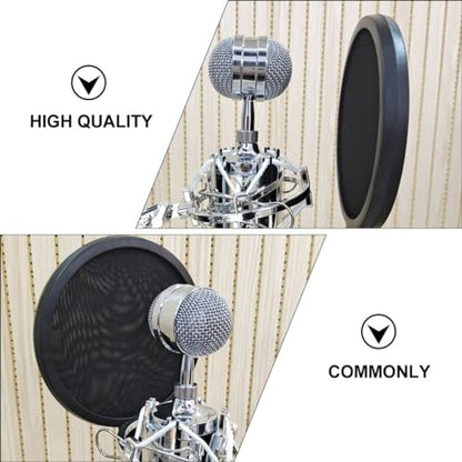Double Layer Microphone Mic Shield with Swivel Mount for Recording