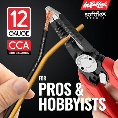 Install Link 12 AWG Gauge Speaker Wire (100 Feet) Car or Home Theater (CCA) | 12/2 Speaker Cable, 2-Conductor, Frosted Yellow/Black, Easy Strip, Polarity ID, for Car Audio & Home Stereo - color: Frosted Yellow/Black