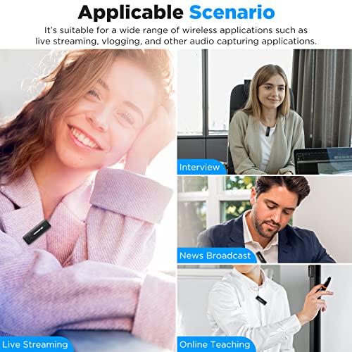 2.4GHz Wireless Lavalier Lapel Microphone for Tablet laptop USB-C Devices Tiny Lav Clip On Microphones for Vlogging Streaming Voice Record Interview YouTube Sevenoak SK-W10-U1 1 Transmitter 1 Receiver - size: SK-W10-U1