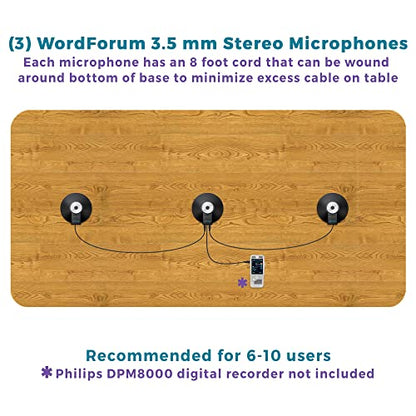 ECS WordForum 3.5mm TRS 360° Omnidirectional Stereo Conference Microphone for PC - with Daisy Chain Option, Condenser Mic for Teleconferencing - 3 Pack - size: 3 Pack - WordForum 3.5mm