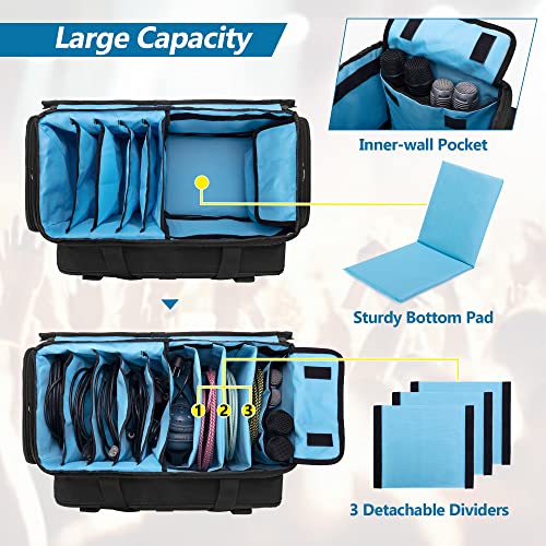 HODRANT Large DJ Gig Bag with Padded Bottom & Detachable Dividers