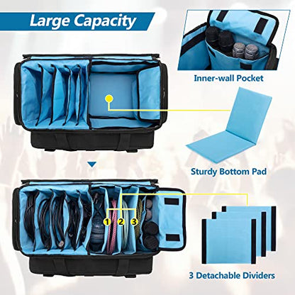 HODRANT Large DJ Gig Bag with Padded Bottom & Detachable Dividers