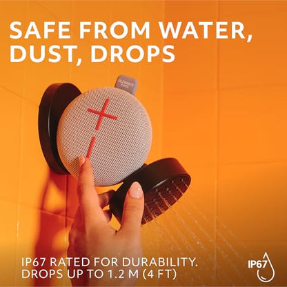 Ultimate Ears MINIROLL Waterproof Bluetooth Speaker - Revive Grey | Balanced bass, dustproof, 131 ft (40 m) range - color: Grey