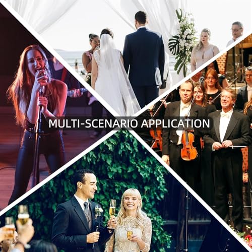 Lapel Wireless Microphone System with Headset & Lavalier Mics, 4 Channel UHF Metal Receiver with 2 Handheld Microphones & 2 Bodypacks, 300ft Range for Singing, Church, Karaoke, Wedding