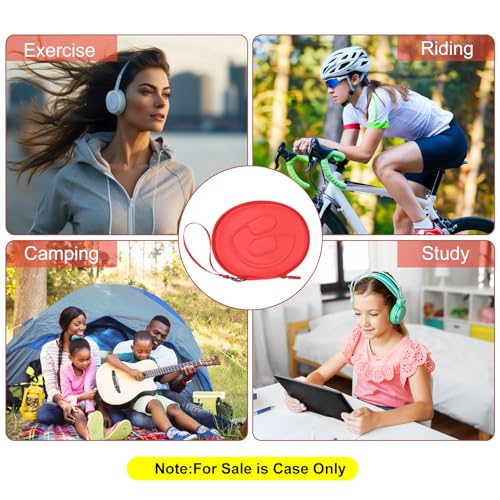 EVA Hard Case for Beats Solo3/Solo2/ Solo 4 Wireless On-Ear Headphones,Premium Travel Protective Carrying Storage Bag(Red) - color: Red