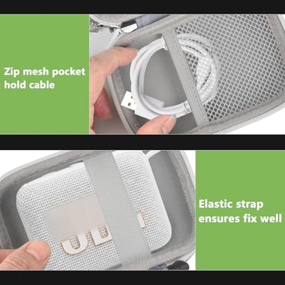 Speaker Case for JBL Go 5/4/3, Case Only | Hard Case, Mesh Pocket for Charging Cable, Compact Travel Carry, Speaker Not Included, Gray - color: Grey