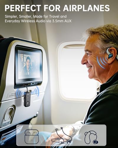 Airplane Bluetooth LE Audio Adapter & Auracast Transmitter for Hearing Aids