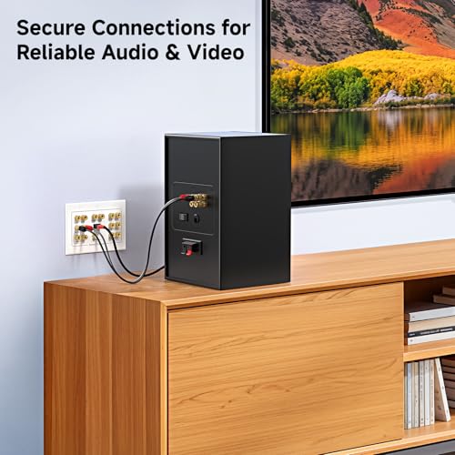 Cable Matters Triple Gang 7.1 Speaker Wall Plate with HDMI, White | HDMI Pass-through, Gold-Plated Binding Posts, Banana Plug Compatible, for Home Theater Wiring - style: 7.1-Speaker w/ HDMI