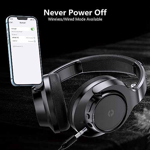 Wireless Headphones Over Ear, 70H Playtime Headphone Wireless Bluetooth 5.1,3EQ Modes & HiFi Stereo Bluetooth Headset with Deep Bass, Foldable Lightweight Headphones with Microphone for Travel/Work