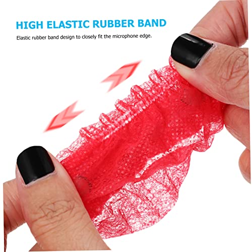 UPKOCH 100Pcs Disposable Microphone Covers Non Woven Handheld Mic Shield Odor Windproof Protection for Ktv Events and Performances
