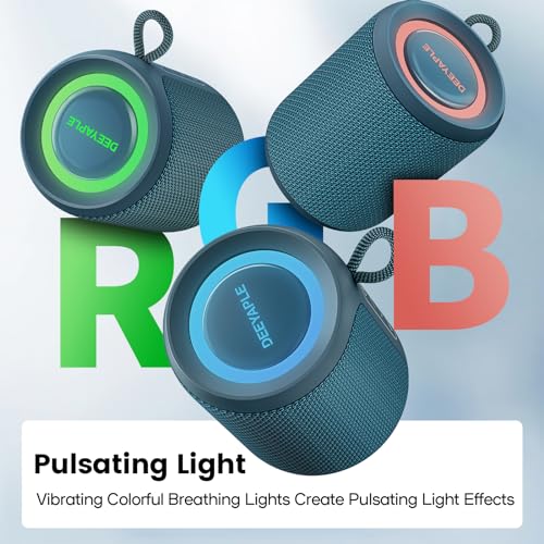 Bluetooth Speaker Wireless,IP67 Waterproof & Dustproof Portable Speaker with Lights,15W Loud Stereo Sound, 2500mAh Battery All Day Playtime, TWS Pairing, BT5.3, Home/Party/Outdoor/Beach (Blue) - color: Blue