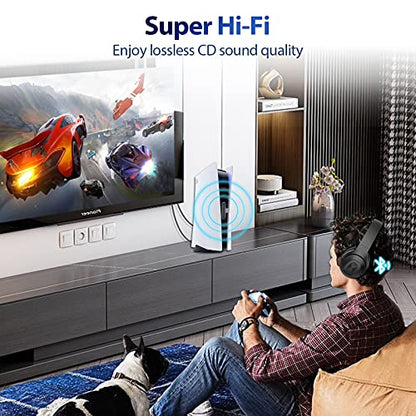 Antank Bluetooth Audio Transmitter (USB Type-C) Support aptX-HD aptX Low Latency AAC Compatible with Nintendo Switch/Lite/OLED/ PS4/ PS5/ PC Bluetooth Adapter with in-Game Chat Microphone