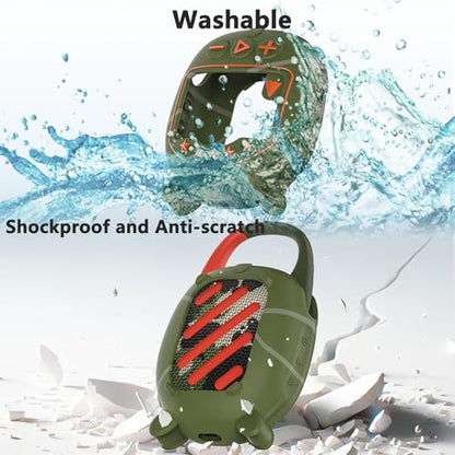 JCHPINE Silicone Cover Case for JBL Clip 5 Portable Bluetooth Speaker - color: Squad