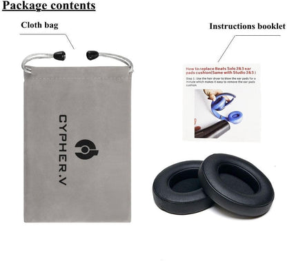 Replacement Ear Pads Cushions, Earpads Cover Compatible with Beats Studio 2 and Studio 3 Over Ear Headphones by Dr.DRE 1 Pair (Black) - color: Black