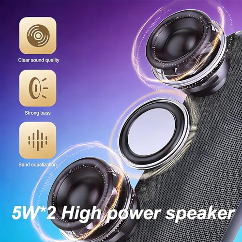 T&G Bluetooth Speaker with RGB Lights, 15W Loud Stereo Soun | IPX4 Waterproof Shower Speaker, 24H Battery Portable for Outdoor Party Beach Pool black - color: Black
