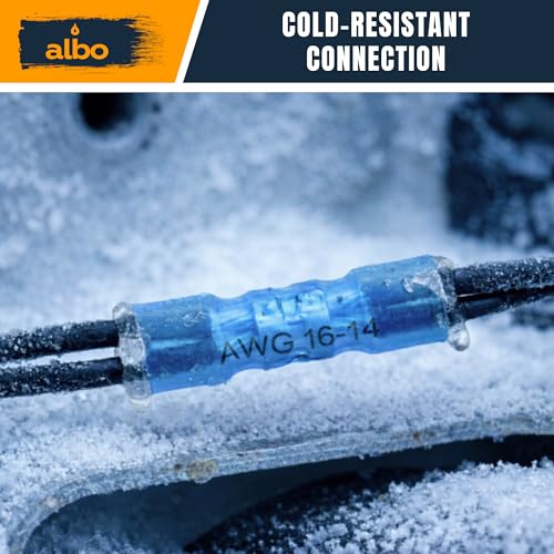 ALBO 400 Pcs Heat Shrink Butt Connectors for 26-10 AWG Electrical Wire | Strong Crimped Splices, Heat-Activated Seal Helps Block Moisture and Prevent Wire Pullout - color: Butt 400Pcs Set 26-10 AWG