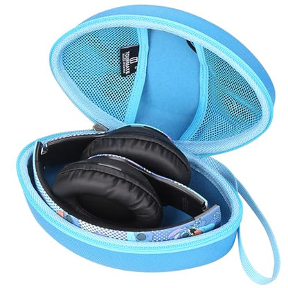 Tourmate Hard Case for iJoy Lilo & Stitch Headphones, Blue, Case Only | Shockproof EVA shell, fits iJoy Lilo & Stitch foldable headphones, soft lining, mesh pocket for cable, blue, travel case - color: Blue