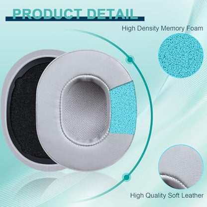 HAOMUK Replacement Ear Pads for Skullcandy Crusher Wireless/Evo/ANC Hesh 3/EVO/ANC, Headphones Ear Cushions, Headset Earpads, Ear Cups Cover-Grey - color: Grey