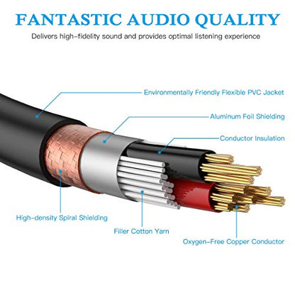 JOLGOO 언밸런스 듀얼 RCA to XLR 수 Y 스플리터 패치 마이크 케이블, XLR 수 1개 - 2 RCA 수 Y 어댑터 코드 케이블, 1m(3.3피트) - size: 3.3 Feet, style: 듀얼 RCA 수 - XLR 수