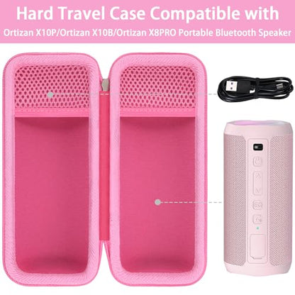 Khanka Hard Travel Case for Ortizan Portable Bluetooth Speaker, IPX7 Waterproof Wireless Speaker, Case Only (Pink) - color: Pink