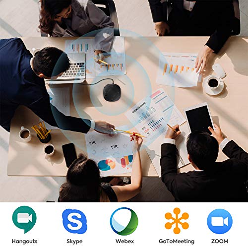 USB Speakerphone Microphone, Conference Speaker Omnidirectional Computer Mic, with 360º Voice Pickup, Touch-Sensor Buttons for Mute/unmute, Streaming, Call Speaker Skype, Webinar, Interview -(JV801) - size: JV801