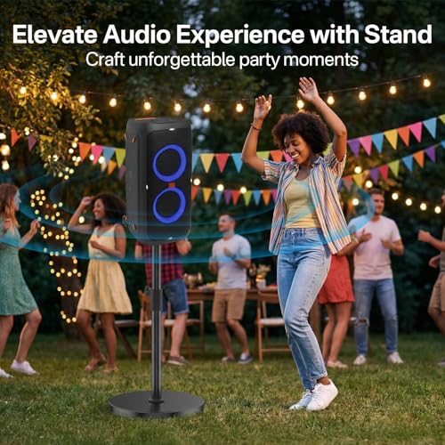 Floor Speaker Stand for JBL PartyBox 310/320/330 Stand, Adjustable Height 24.4"-32.3", Heavy Duty Surround Speaker Stands for JBL PartyBox Stand with Reinforced Base, Supports Up to 57 Lbs, 1 Pack - size: For PartyBox 310/320/330