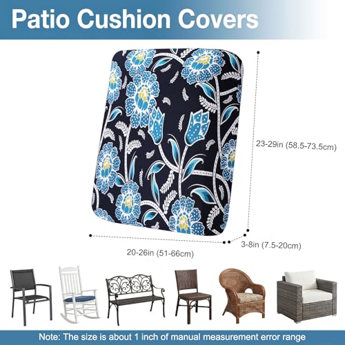 Waterproof Outdoor Cushion Covers, Stretch Patio Slipcovers | UV Resistant Coating, Stretch Fabric, Waterproof Protection, Replacement Covers, Fits Patio Furniture Cushions (8 Pieces) - color: Bluebell, size: 8PCS