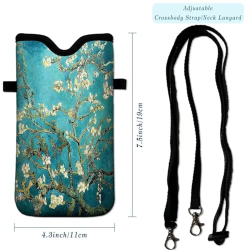 Cell Phone Sleeves Bag Case Crossbody Neoprene Holder Lanyard Phone Pouch for Women Men 7.5 X 4.5 Inche - Twig - color: Twig