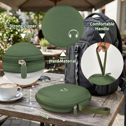 Comecase Headphone Case for JBL Tune 770NC，for JBL Live, 770NC, 660NC, 650B | Adjustable Divider, Cable Space and Carry Handle for Commuting, Gym and Travel, Students and Music Lovers - Military Green - color: Military Green