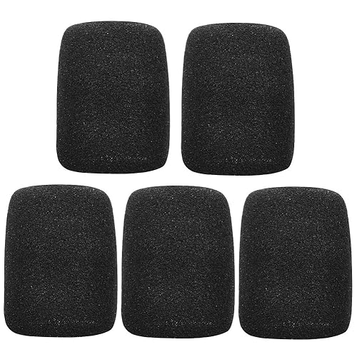 Generic Replacement Inner Microphone Windscreen Mic Cover Foam Windshield for Sennheiser SKM 9000 Handheld Transmitter Capsule, 5 Pack, Black