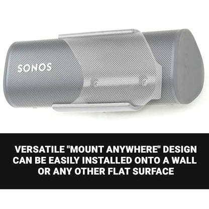 Spartan Mounts Compatible with SONOS Roam Bluetooth Speakers | Low Profile Wall Mount Anywhere Design for Home, Office, Studio, Garage, Dorm, Patio, Auto, Boat, Golf Cart - color: White