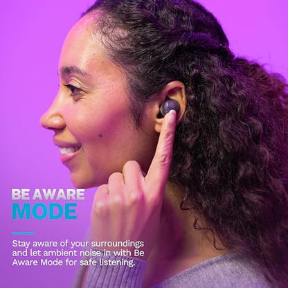 JLab Go Air Pop+, True Wireless Earbuds, Bluetooth Earbuds with Microphone, Dual Connect, EQ3 Sound, Clear | In-Ear Headphones, Bluetooth, Wireless Earbuds, Earbuds with Microphone, USB-C Charging Box, Dual Connect, EQ3 Sound - color: Clear, style: Pop+