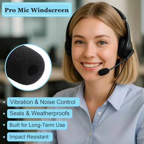 AKSONMN 18 Pack Mini Foam Windscreen for Headset Microphone - High Density Mic Covers for Protection of Lavalier Microphones