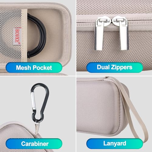 BOVKE Hard Travel Speaker Case for Bose New SoundLink Flex Speaker (2nd Gen) / Bose SoundLink Flex Bluetooth Portable Speaker, Mesh Pocket for Bose Speaker Charger, Charging Cables, Sandstone - color: Sandstone