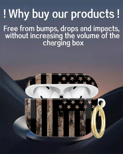 Compatible with AirPod Pro 2nd//1st Generation Case Cover with Key Chain,Full Protective Shockproof Wireless Headphone Case for Airpod Pro 2023/2022/2019(Camouflage American Flag) - color: Camouflage American Flag